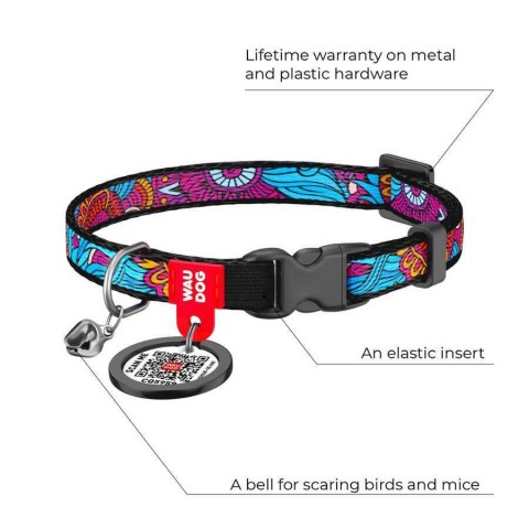 Collar QR Pasaportlu Kedi ve Ufak Irk Köpek Boyun Tasması 20-30 Cm 10 MM "Summer" (5267)