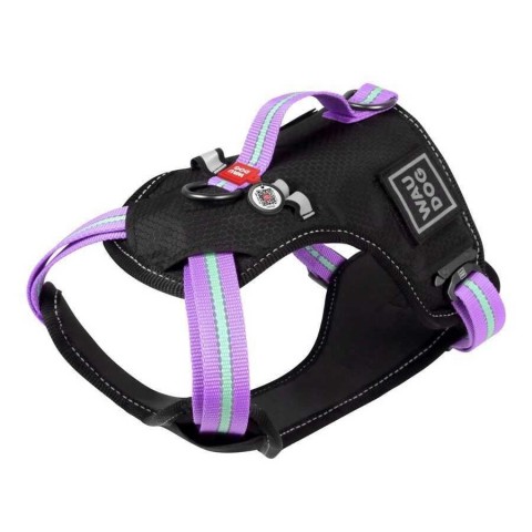 Collar Waudog Fosforlu ve QR Pasaportlu Köpek Göğüs Tasması XL Mor 25mm (52519)