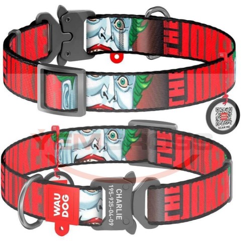 Collar Waudog Joker Logolu Metal Tokalı Köpek Boyun Tasması 23-35 Cm 15mm (0015-2008)
