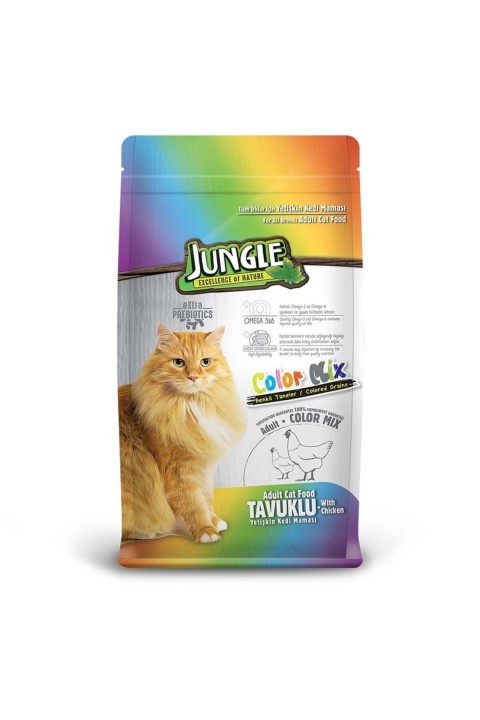 Jungle 15 kg Colormix Tavuklu Kedi Maması.