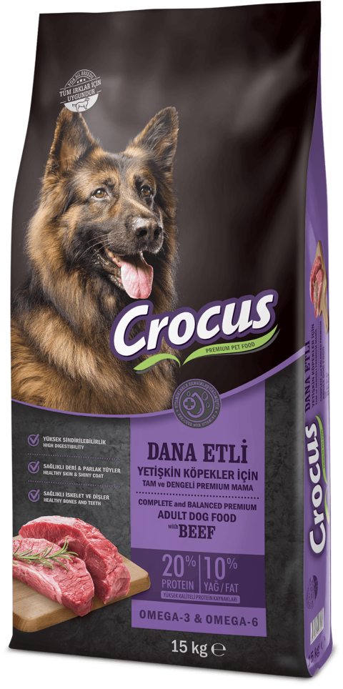 Crocus Biftekli Pirinçli Yet. Köpek Maması 15 Kg