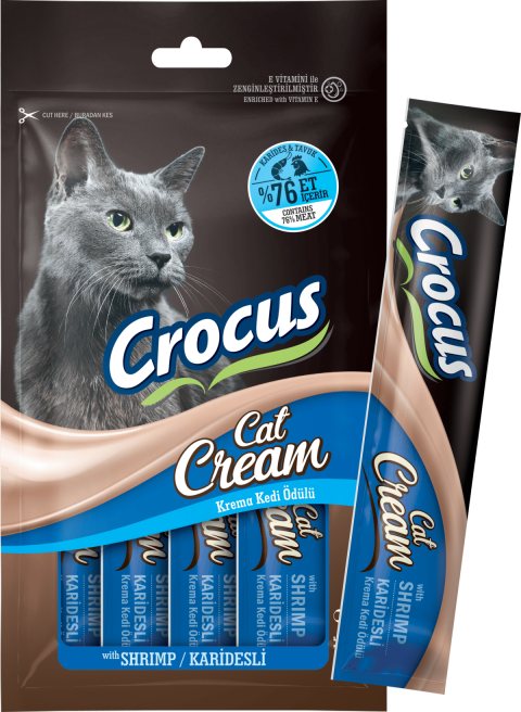 Crocus Karidesli Krema Kedi Ödülü 4x15gr