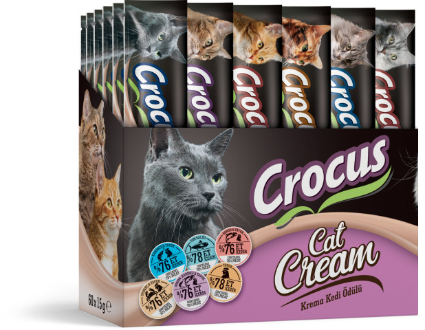 Crocus Multıpack60 6 Çeşit Krema Kedi Ödülü 900gr 60x15gr)