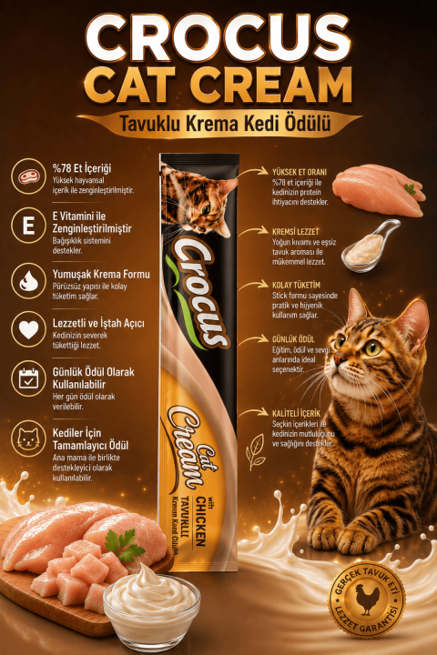 Crocus Tavuklu Krema Kedi Ödülü 4x15g
