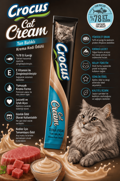 Crocus Ton Balıklı Krema Kedi Ödülü 4x15g