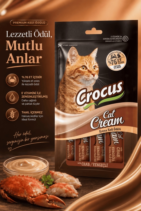 Crocus Yengeçli Krema Kedi Ödülü 4x15gr