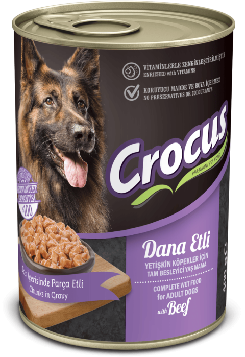Crocus Yetişkin Köpek Dana Etli Yaş Mama 400g
