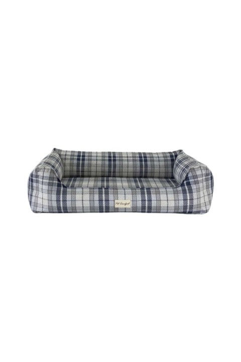 Pet Comfort Delta  Lacivert Kareli Köpek Yatağı L 105x80cm