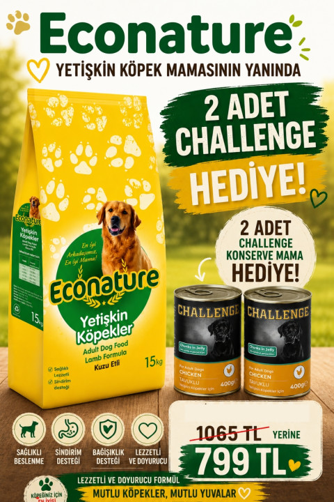 Econature Kuzu Etli 15 kg Köpek Maması