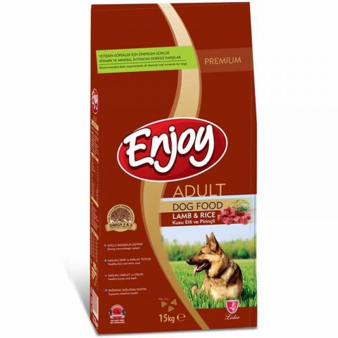 Enjoy Kuzu Etli Pirinçli Yetişkin Köpek Maması 15kg+1kg
