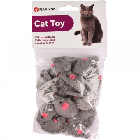 Flamingo Peluş Fare Kedi Oyuncağı Gri 5cm 12Li