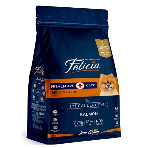 Felicia 3 Kg Yetişkin Somonlu Small Az Tahıllı /Mini HypoAllergenic Köpek Maması