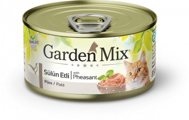 Gardenmix Kıyılmış Sülünetli Tahılsız Konserve Kedi Maması 85g