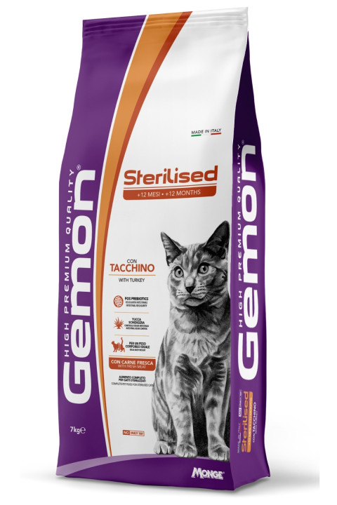 Gemon Sterilised Hindili Kısırlaştırılmış Yetişkin Kedi Maması 7 Kg