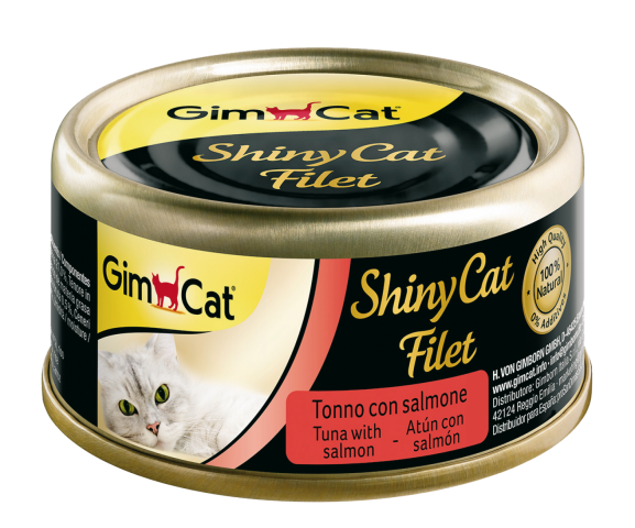 GimCat Shinycat Fileto Kedi Maması - Tuna Balıklı Somonlu 70gr