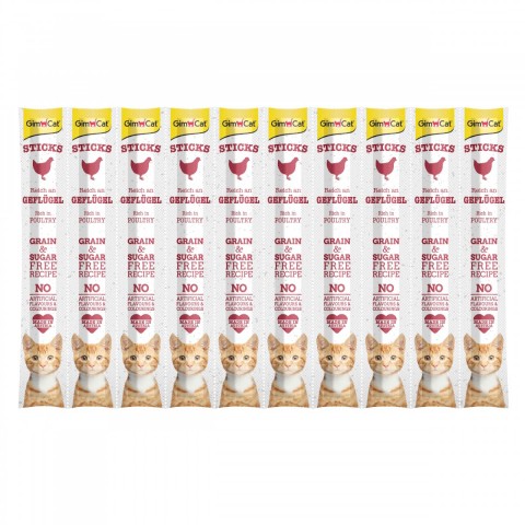 GimCat Sticks Kümes Hayvanı etli Ödül Çubukları 50 gr - 10lu