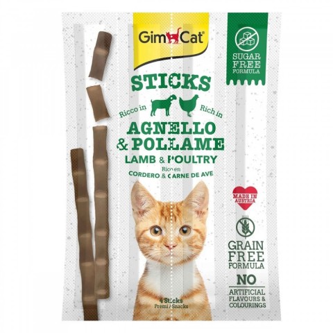 GimCat Sticks Kuzu etli Tavuklu TAHILSIZ Ödül Çubukları 20 gr