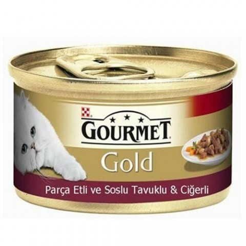 Gourmet Gold Tavuklu Ciğerlı Konserve Kedi Maması-85Gr