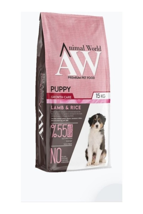 Animal World Kuzu Etli Pirinçli Yavru Köpek Maması 15 Kg