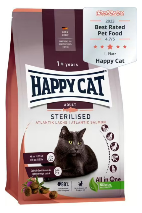 Happy Cat Sterilised Atlantic Lachs Somonlu Kısırlaştırılmış Kedi Maması 1,3 Kg