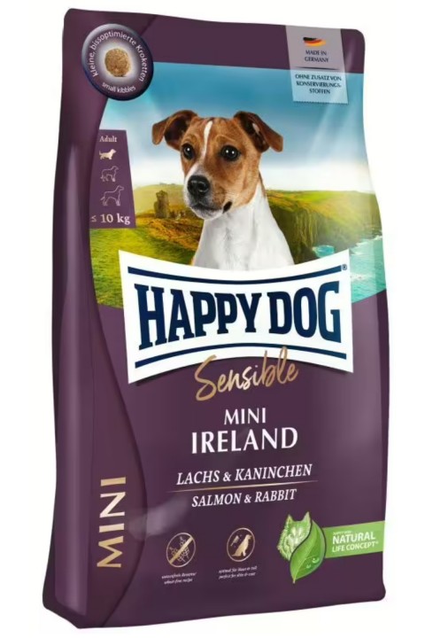 Happy Dog Mini Ireland Tavşan ve Somonlu Küçük Irk Köpek Maması 4 Kg