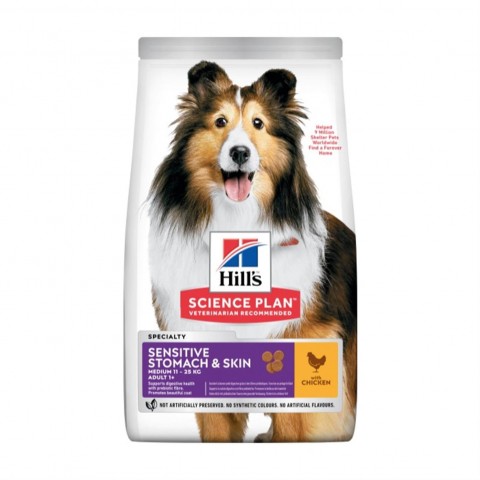 Hill's SP Mide ve Deri Hassasiyeti Tavuklu Orta ve Büyük Irk Yetişkin Köpek Maması 14KG