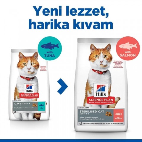 Hill's SP Somon Kısırlaştırılmış Yetişkin Kedi Maması  8+2 KG