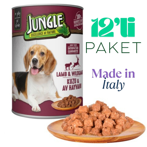 Jungle Köpek 415 gr Kuzu Etli-Av Hayv.Konserve 12'li