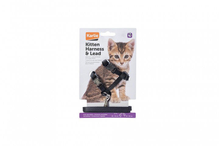 Karlıe Kedi Göğüs Tasması Siyah 120