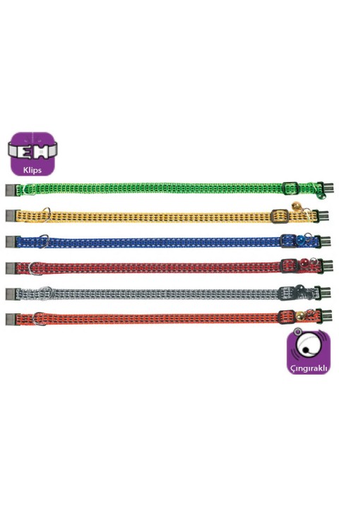 Karlıe Kedi Tasma Çıng. 25-35cm Karışık Renkli