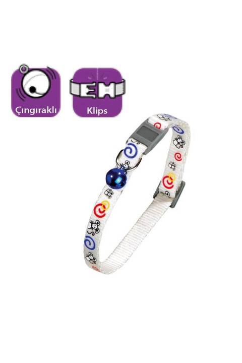 Karlıe Kedi Tasması Çıng. 30cm Beyaz