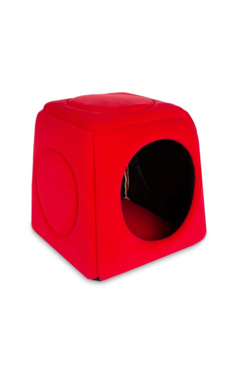 Kırmızı Üç Fonksiyonlu Kedi Yatağı