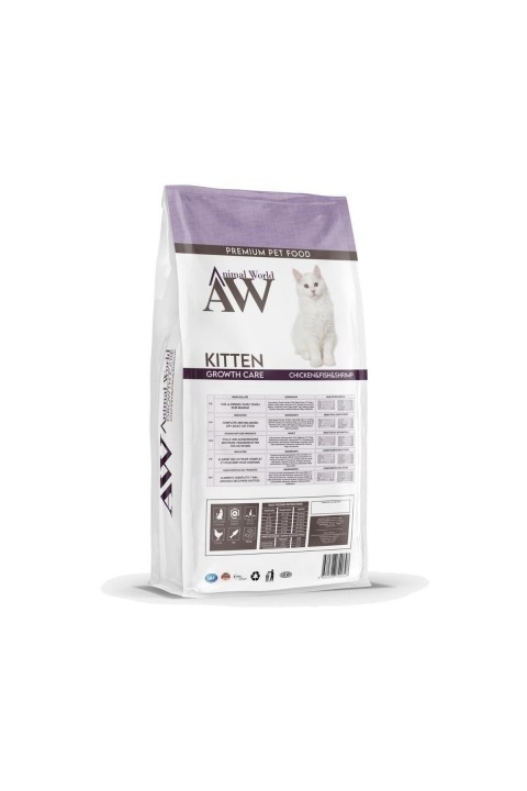 Animal World Kitten Tavuk Balık ve Karidesli Yavru Kedi Maması 15 Kg.