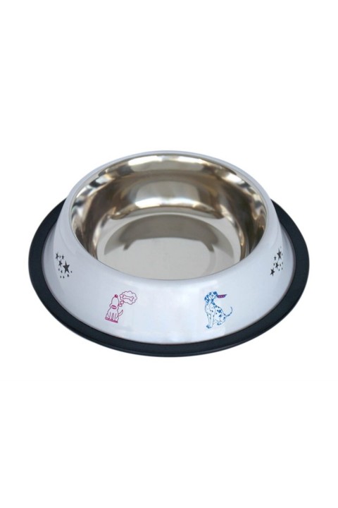 Tommy Köpek Çelik Mama Kabı Beyaz- 24 Oz