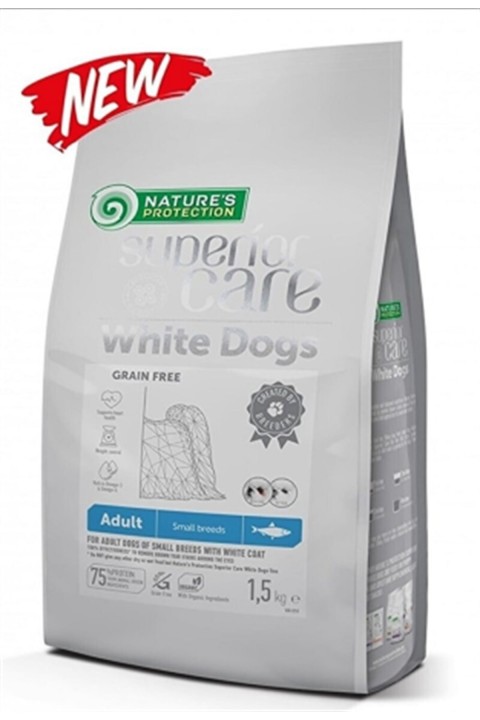 Natures Protection Superior Care White Coat Küçük Irk Ringa Balıklı Beyaz Köpek Maması 1.5 Kg