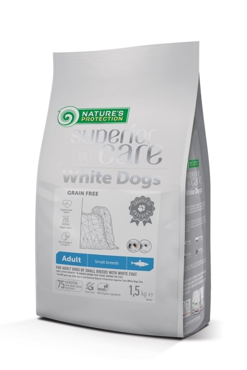 Natures Protection Superior Care White Coat Küçük Irk Ringa Balıklı Beyaz Köpek Maması 1.5 Kg