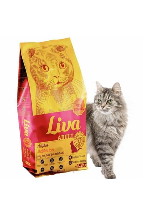 Liva Yetişkin Kuzu Etli Kedi Maması - 15 Kg