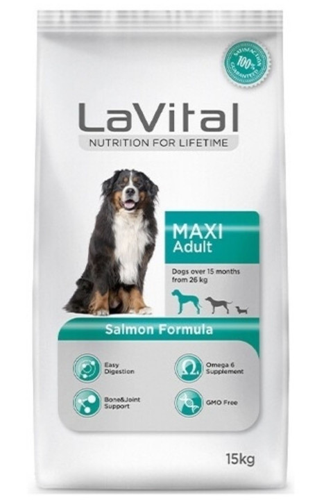 LaVital Maxi Puppy Büyük Irk Somonlu Yavru Köpek Maması 15 Kg