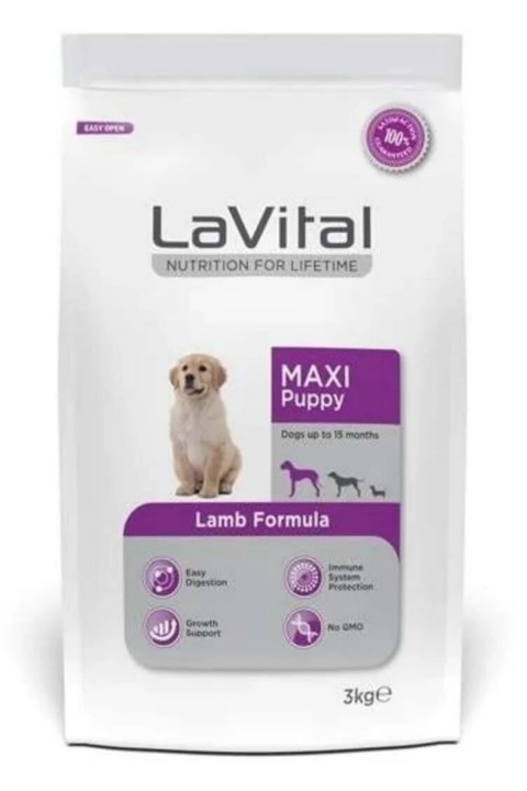 LaVital Maxi Puppy Lamb Kuzu Etli Yavru Köpek Maması 3 Kg