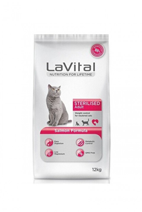 Lavital Sterılısed Somonlu Kedi Maması - 12 Kg.