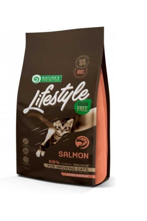 Natures Protection Lifestyle Tahılsız Somonlu Yavru Kedi Maması 1.5 Kg
