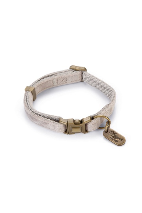 Beeztees DBL Kedi Boyun Tasması, Velur, Gri, 20-30cm