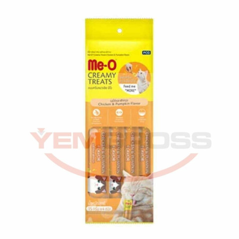Me-O Creamy Treat Tavuk & Bal Kabağı Kedi Ödülü 4X15gr
