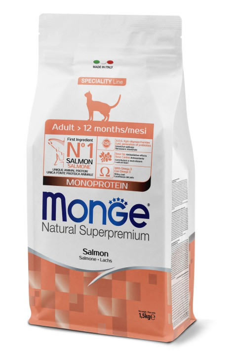 Monge Adult Tek Proteinli Somonlu Yetişkin Kedi Maması 1,5 Kg