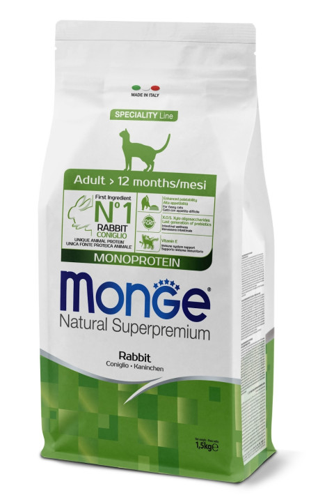 Monge Adult Tek Proteinli Tavşanlı Yetişkin Kedi Maması 1,5 Kg