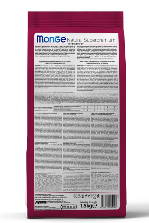 Monge Indoor Tavuklu Ev Kedileri İçin Yetişkin Kedi Maması 1,5 Kg