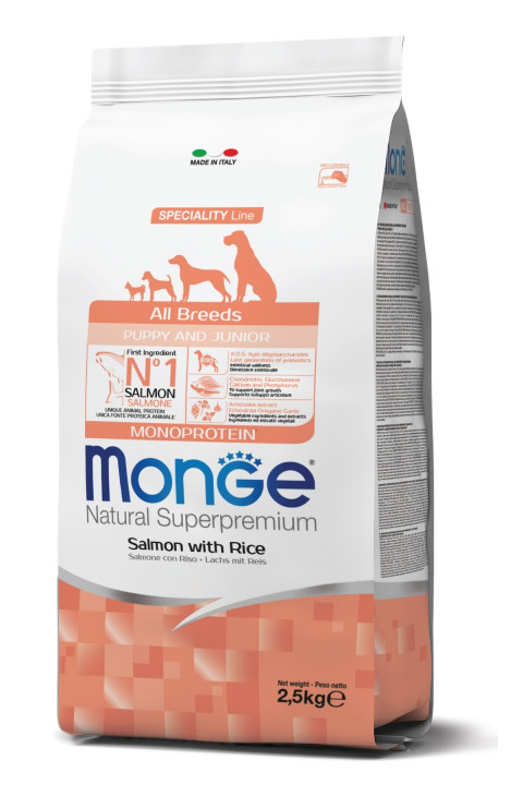 Monge Puppy Tek Proteinli Somonlu Pirinçli Yavru Köpek Maması 2,5 Kg