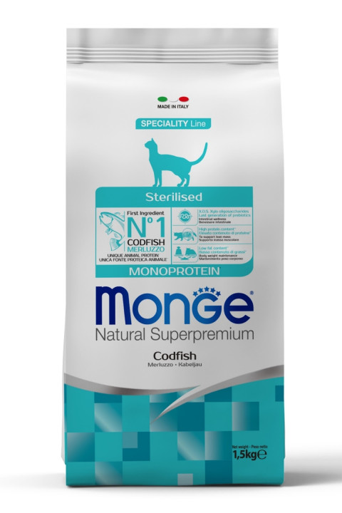 Monge Sterilised Tek Proteinli Morinalı Kısırlaştırılmış Yetişkin Kedi Maması 1,5 Kg