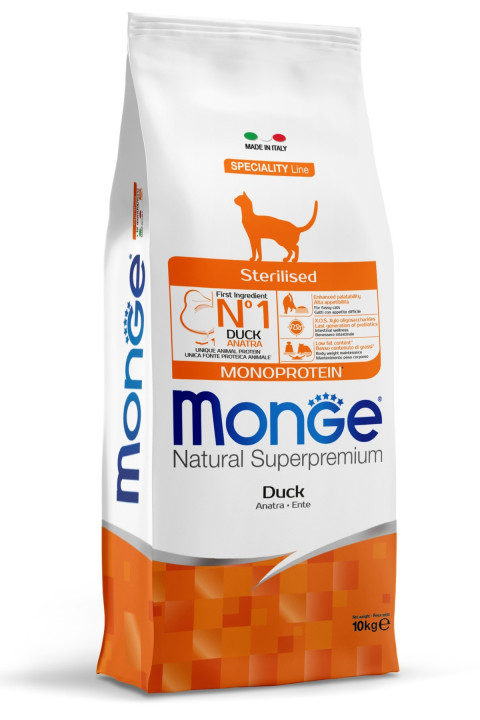Monge Sterilised Tek Proteinli Ördekli Kısırlaştırılmış Kedi Maması 10 Kg