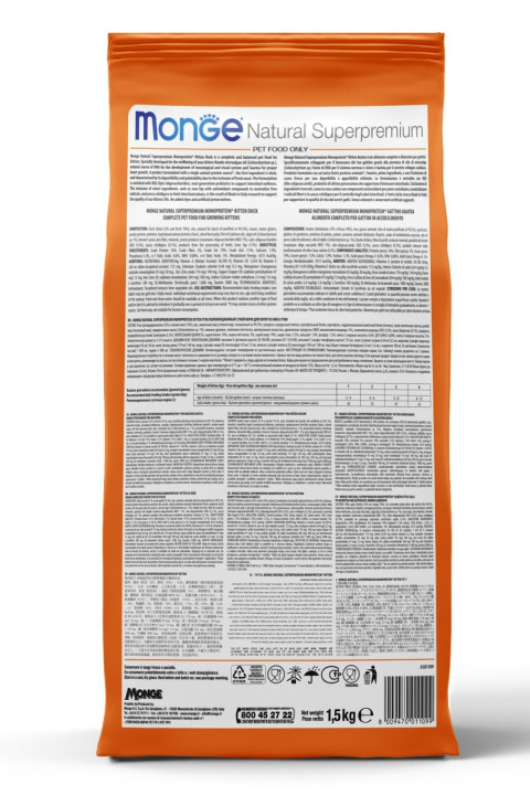 Monge Sterilised Tek Proteinli Ördekli Kısırlaştırılmış Kedi Maması 1,5 Kg